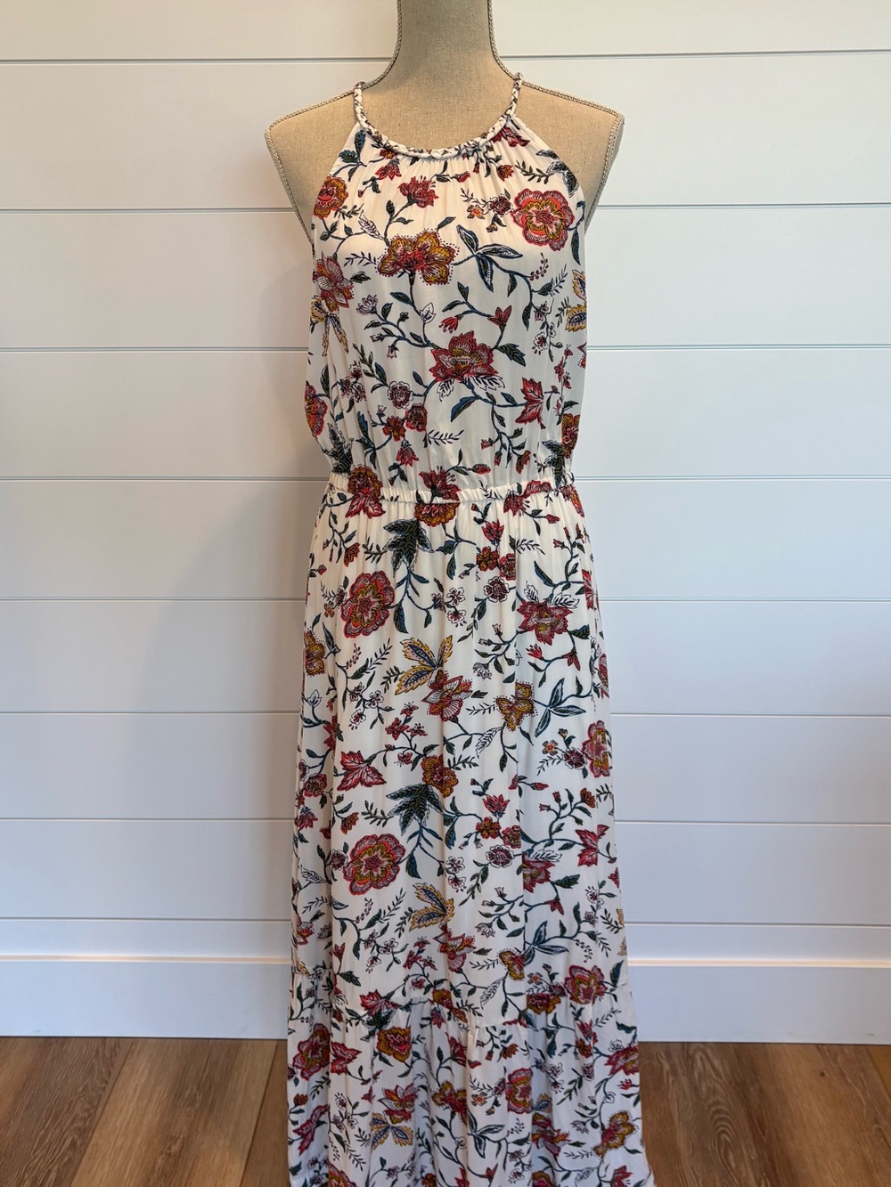 Old Navy Women's Cottagecore Floral Sleeveless Halter Top Maxi Dress Size M NWT